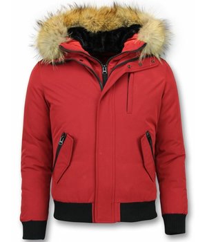 Enos Cazadoras Hombre - Parka hombre capucha pelo - Basic - Rojo