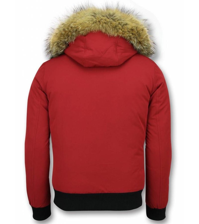 Enos Cazadoras Hombre - Parka hombre capucha pelo - Basic - Rojo