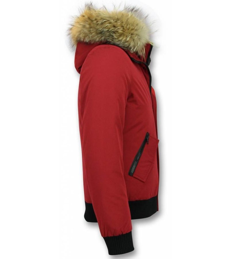 Enos Cazadoras Hombre - Parka hombre capucha pelo - Basic - Rojo