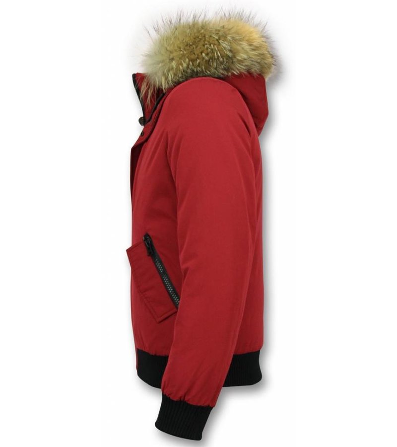 Enos Cazadoras Hombre - Parka hombre capucha pelo - Basic - Rojo