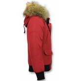 Enos Parkas Hombre - Parkas Cuello de Piel -  Canada - Rojo