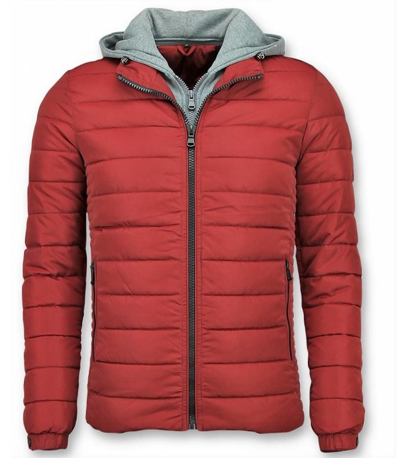 Enos Parkas Hombre - Chaqueta Rojo - Hombre Jack Capucha -Rojo