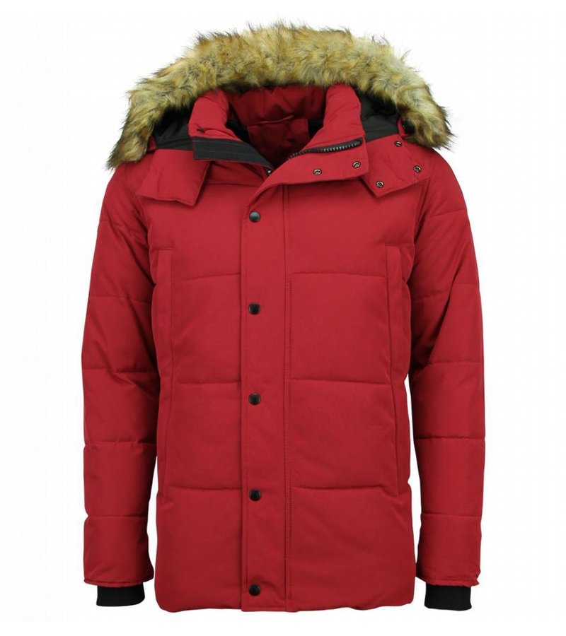 Enos Parkas Hombre -  Parkas Rojo - Abrigo de Invierno Hombres - Rojo