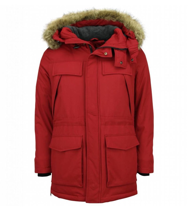 Enos Cazadoras Hombre  - Parka  Hombre - Parka hombre capucha pelo - Rojo