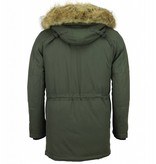 Enos Parkas Hombre - Parka verde Hombre - Parka hombre capucha pelo - Verde