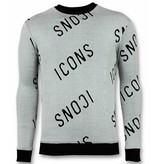 UNIMAN Print Sudaderas - ICONS Sweater Hombre - Gris