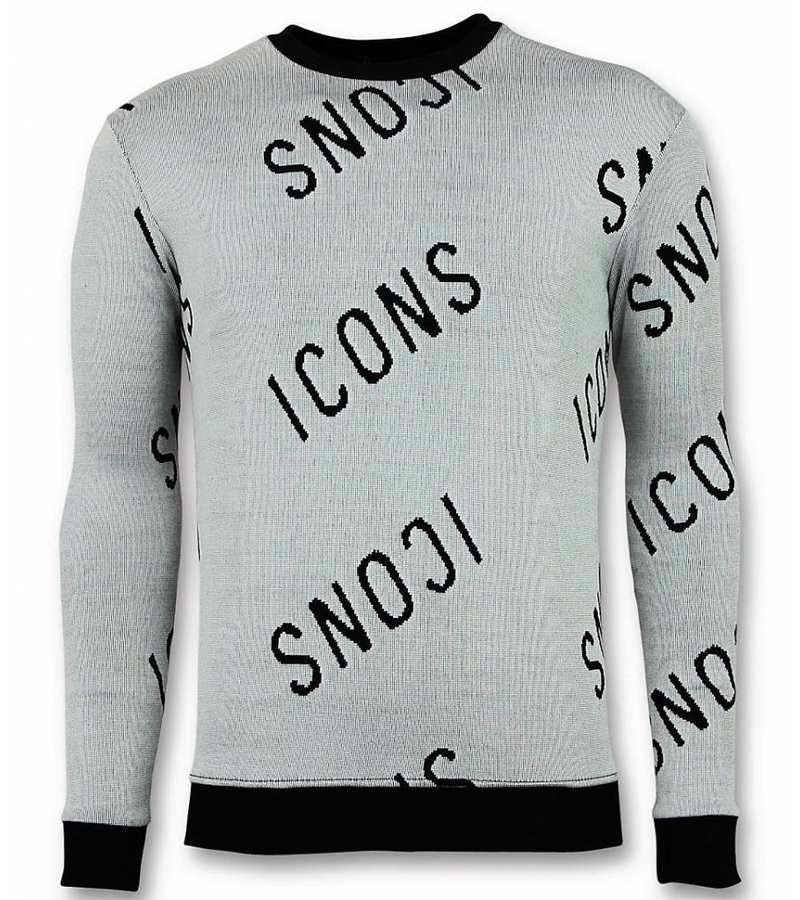 UNIMAN Print Sudaderas - ICONS Sweater Hombre - Gris