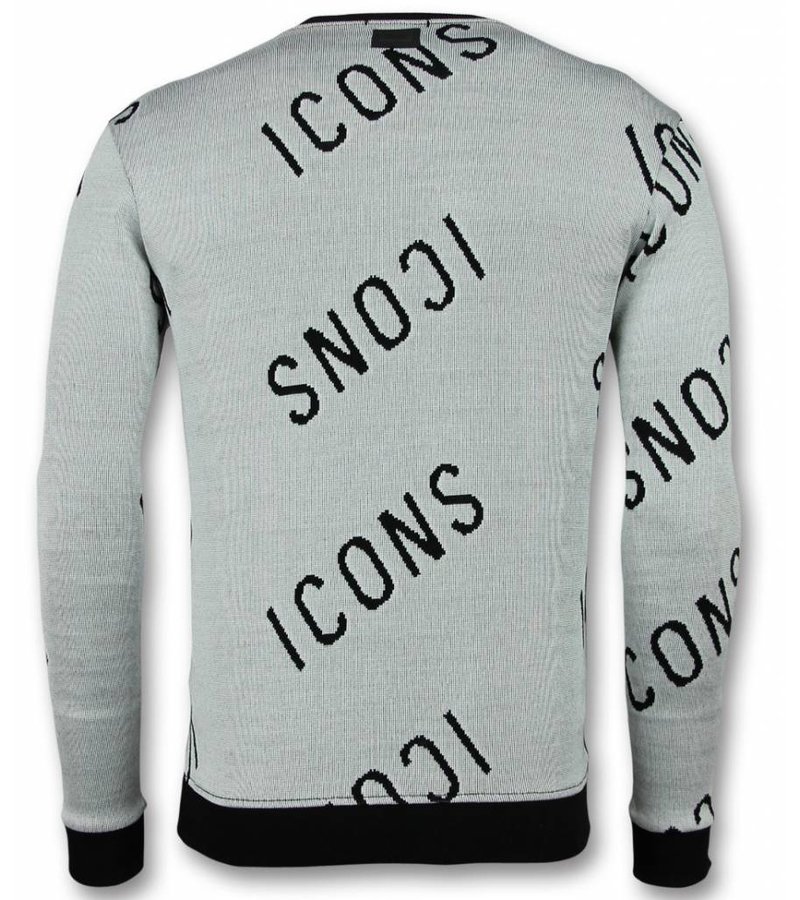 UNIMAN Print Sudaderas - ICONS Sweater Hombre - Gris