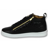 Cash Money Zapatos de Hombre - Zapatillas Hombre Croc Negro Dorado - Negro