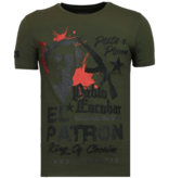 Local Fanatic Camisetas - El Patron Pablo - Rhinestone Camisetas - Verde