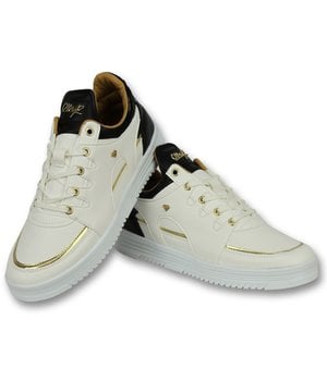 Cash Money Zapatos tipo zapatillas para hombre - Luxury White Black - CMS71 - Blanco
