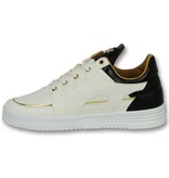 Cash Money Zapatos tipo zapatillas para hombre - Luxury White Black - CMS71 - Blanco