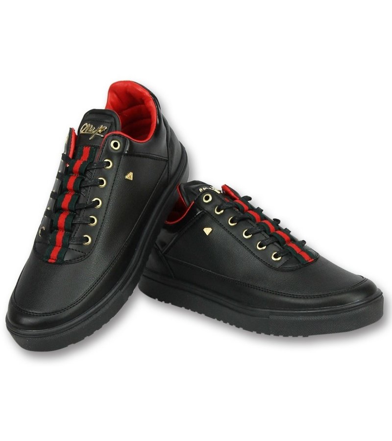 Cash Money Zapatos abotinados baratos - Hombre Line Black Green Red - CMP11 - Negro