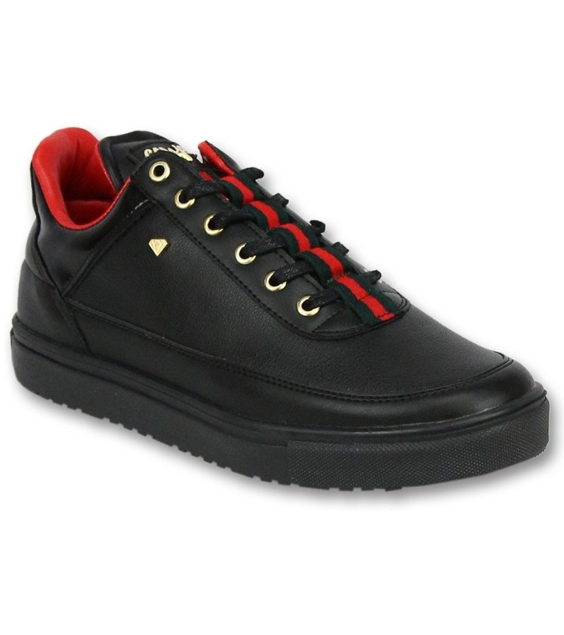 Cash Money Zapatos abotinados baratos - Hombre Line Black Green Red - CMP11 - Negro