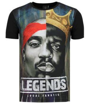 Local Fanatic Christopher Notorious 2PAC - Camisetas Rhinestones - 6285Z - Negro