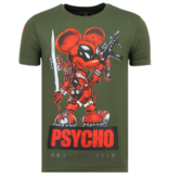 Local Fanatic Psycho Mouse Rhinestone - Camisetas Hombre - 6321G - Verde