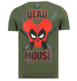 Local Fanatic Psycho Mouse Rhinestone - Camisetas Hombre - 6321G - Verde