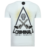 Local Fanatic Rebel Pharaoh Rhinestone - Camiseta Hombre - 6322W - Blanco