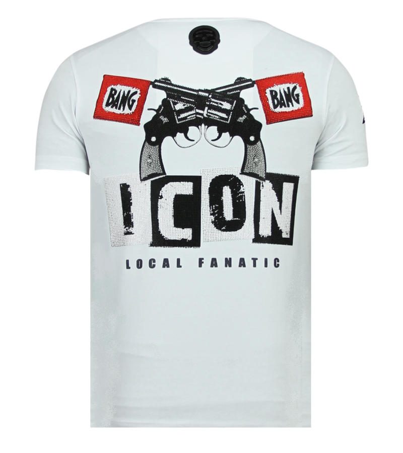 Local Fanatic Hero Mask Rhinestone - Camiseta Hombre - 6323W - Blanco
