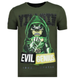 Local Fanatic Villain Duck Rhinestones - Hombre Camisetas Moda - 6325G - Verde