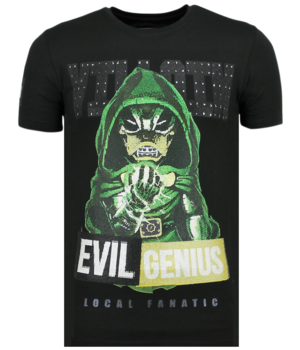 Local Fanatic Villain Duck Rhinestones - Camisetas Hombre Moda - 6325Z - Negro