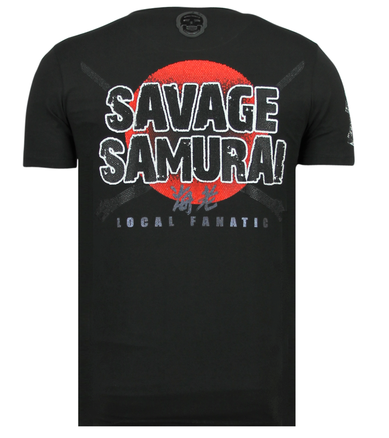 Local Fanatic Savage Samurai Rhinestones - Camisetas Hombre - 6327Z - Negro