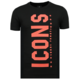 ICONS Vertical Rhinestones - Camisetas Online - 6362Z - Negro