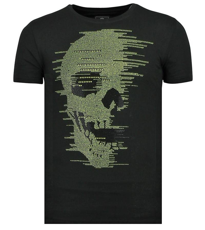 Local Fanatic Skull Glitter Rhinestones - Camisetas Hombre Calaveras - 6338Z - Negro