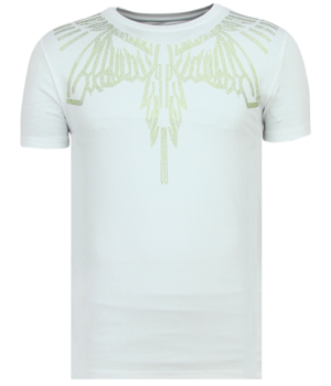 Local Fanatic Eagle Glitter Rhinestones - Camisetas Hombre - 11-6359W - Blanco