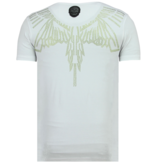 Local Fanatic Eagle Glitter Rhinestones - Camisetas Hombre - 11-6359W - Blanco