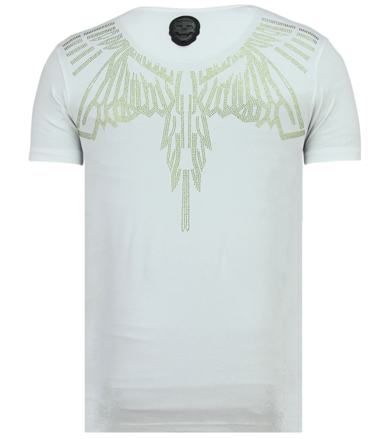 Local Fanatic Eagle Glitter Rhinestones - Camisetas Hombre - 11-6359W - Blanco