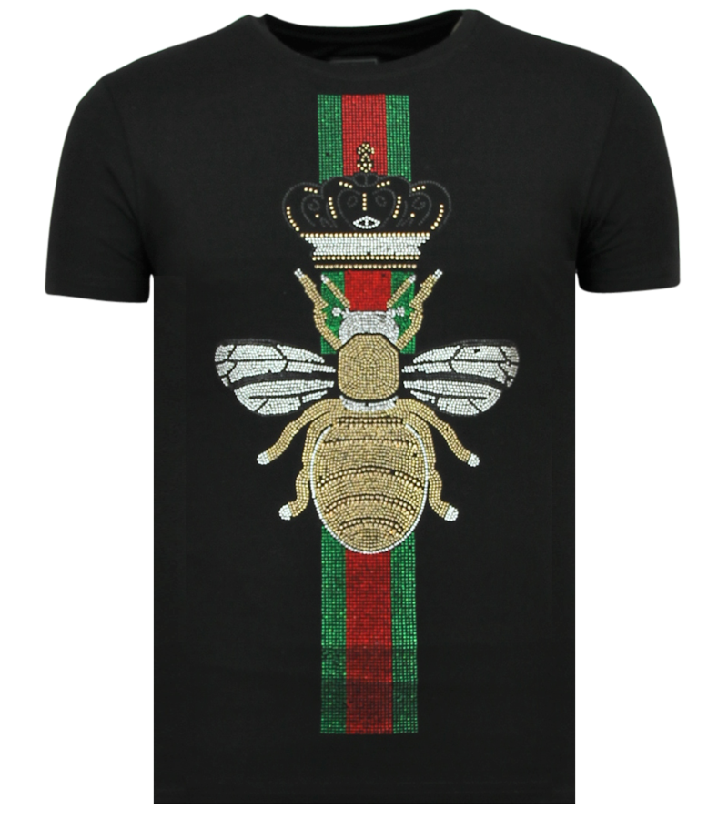 Local Fanatic King Fly Glitter Rhinestones - Camiseta De Hombre - 11-6360Z - Negro