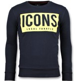 Local Fanatic Comprar Sudaderas - Rhinestones ICONS BLOCK - 11-6355N - Azul