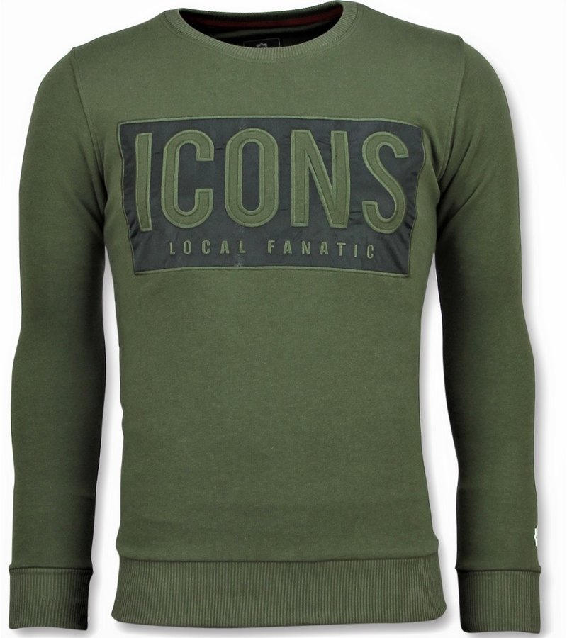 Local Fanatic Rhinestones ICONS BLOCK - Comprar Sudaderas - 11-6355G - Verde