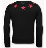 Local Fanatic Five Stars Rhinestones - Suéter de Los Hombres - 11-6354Z - Negro