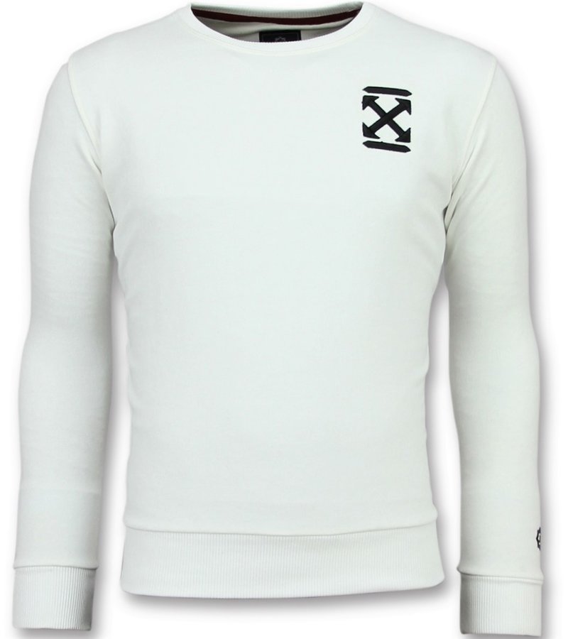 Local Fanatic Rhinestones  Off Cross - Sudaderas Para Hombre - 11-6356W - Blanco