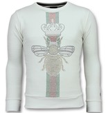 Local Fanatic Rhinestones King Fly - Sudaderas de Marca - 11-6342W - Blanco