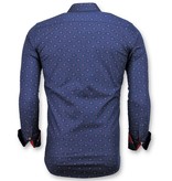 Gentile Bellini Camisas Casuales Para Hombre - Blusa De Lirio Francés - 3029 - Azul