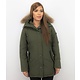 Parkas mujer - Señora Abrigos De Invierno Largos - Capucha pelo grande - Verde