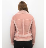 Z-design Abrigo Lammy Muje - Bikerjack Mujer - Chaqueta de Gamuza - Rosa