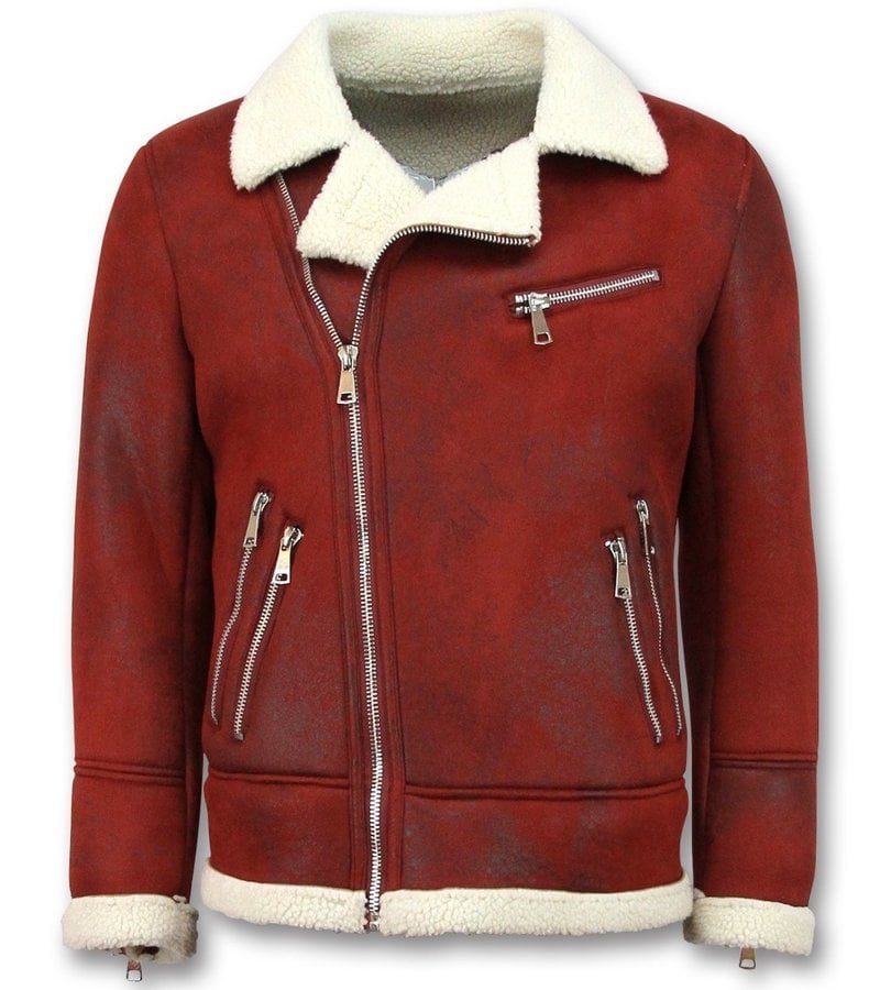 Frilivin Abrigo De Piel Artificial - Lammy Coat - Rojo