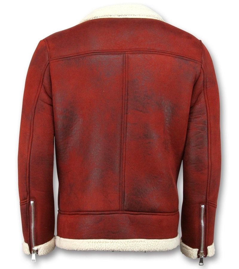 Frilivin Abrigo De Piel Artificial - Lammy Coat - Rojo