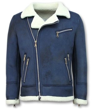 Frilivin Abrigo De Piel Artificial - Lammy Coat Hombre - Azul