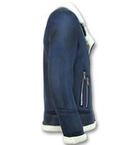 Frilivin Abrigo De Piel Artificial - Lammy Coat Hombre - Azul