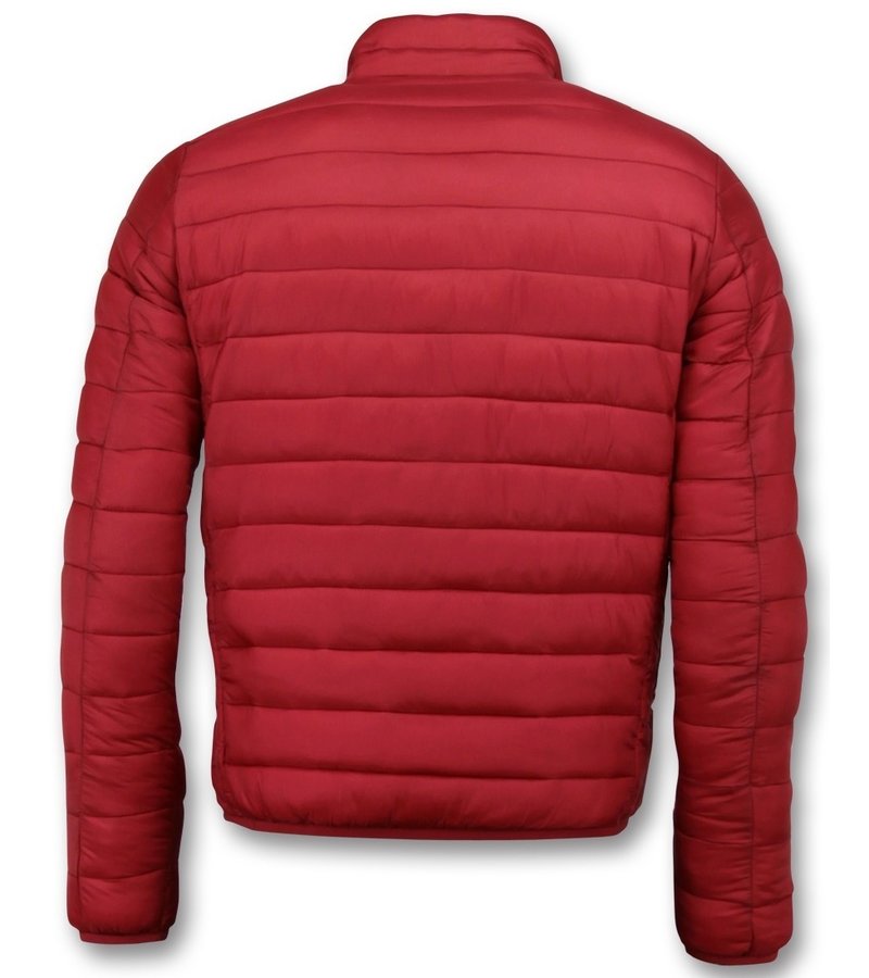 Enos Chaqueta Corta Para Hombre - Slim Fit Chaqueta Acolchada - Rojo