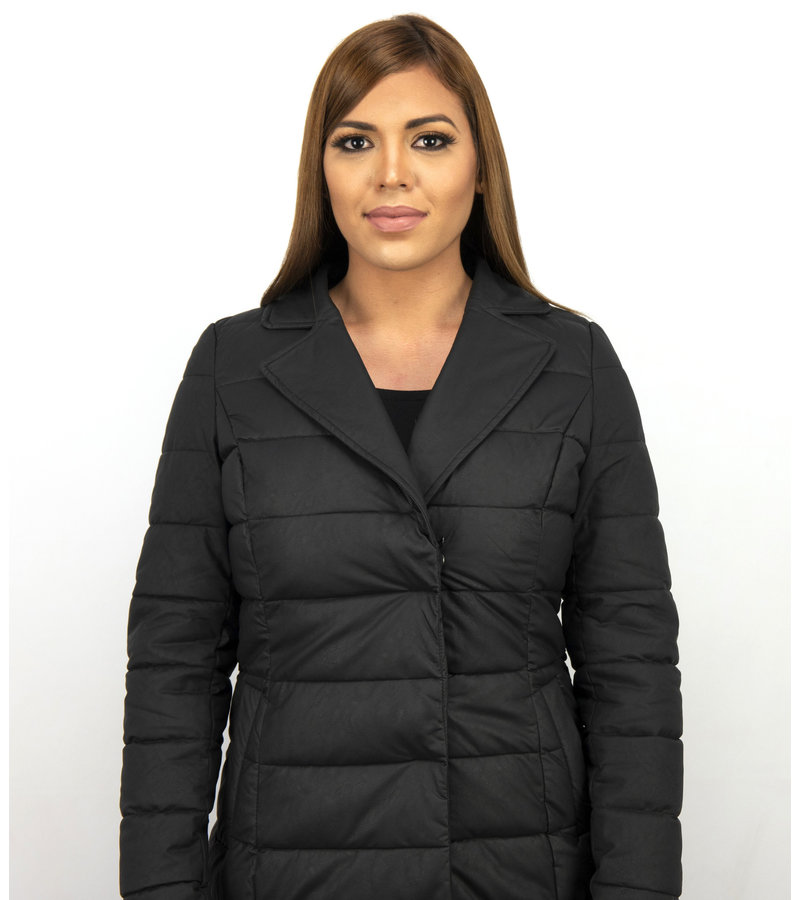 Adrexx Parka De Invierno Para Mujer - Cuello Negro De Piel - Negro