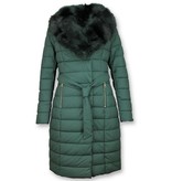 Adrexx Parka De Invierno Para Señoras - Cuello Negro De Piel - Verde