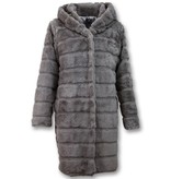 Save Style Abrigo De Piel Sintética Mujer - Parka Señoras - Lila