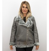 Z-design Lammy Coat Señoras - Mujeres De Invierno - Gris