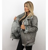 Z-design Lammy Coat Señoras - Mujeres De Invierno - Gris